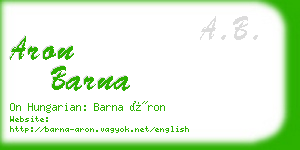 aron barna business card